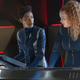 Michael and Tilly share a tense look aboard the bridge.
